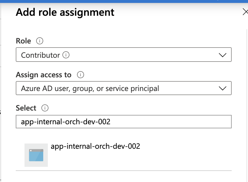 Role Assignment for allowing App Service Access